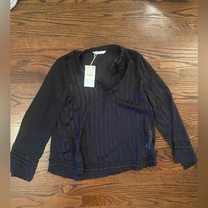 NWT Zara Black Sheer Long Sleeve shirt